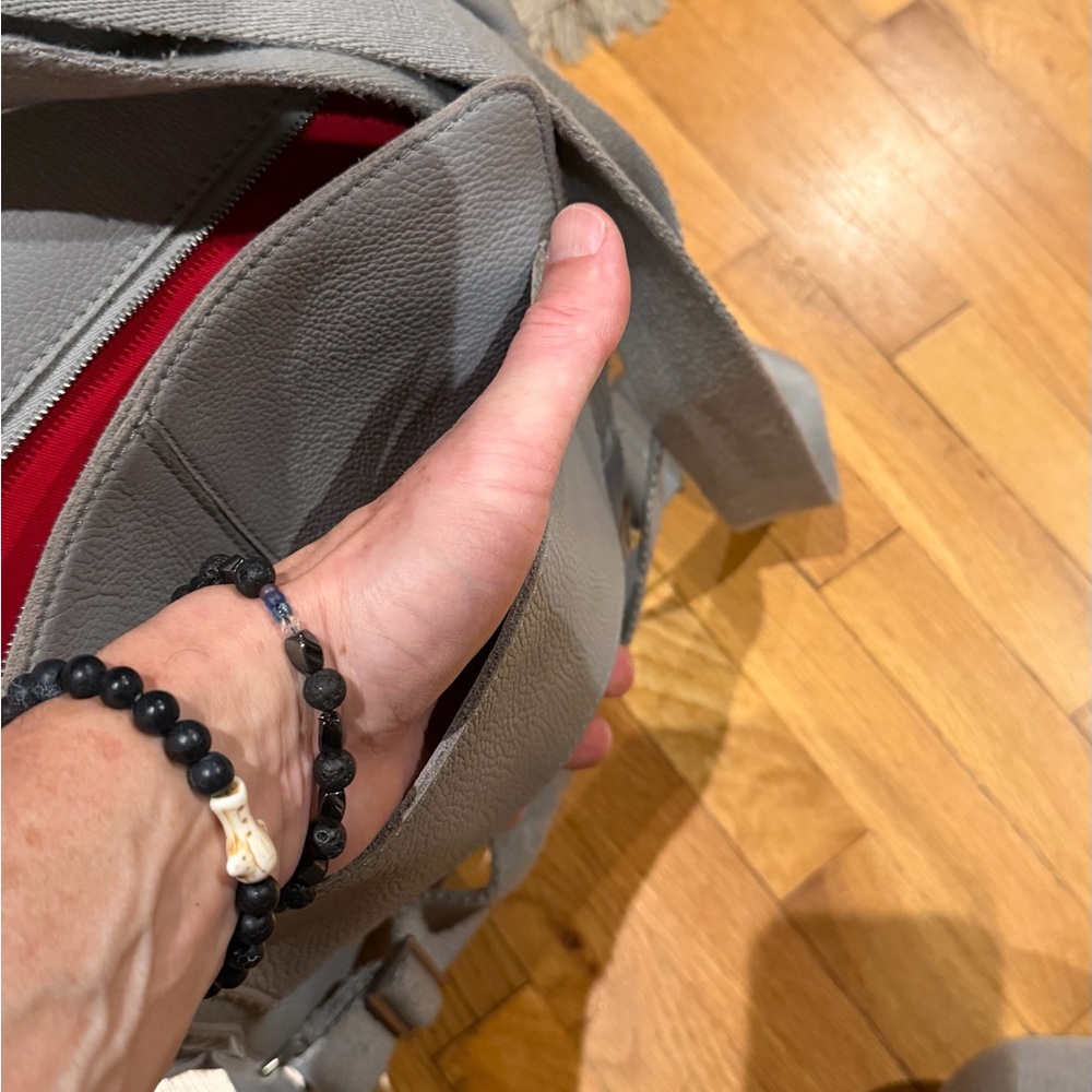Hammitt Light Gray Leather Backpack - Picture 10 of 13